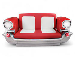 Retro 57 Chevy Car Sofa Red and White