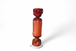 Wrapped Candy Statue Standing 5FT Large Metallic Orange