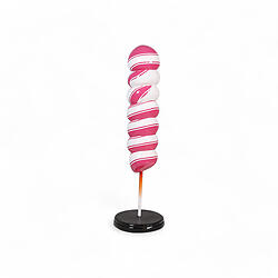 Candy Twist Lollipop Statue 4 FT Large on Stand Pink and White