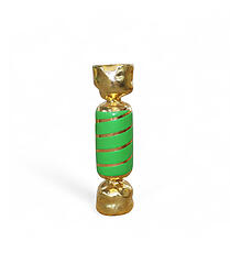 Square Wrapped Candy Statue Large Green and Gold Leaf 3FT