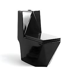 Gloss Black Toilet Modern One Piece Dual Flush - Maccione