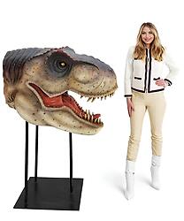 Large T-Rex Head on Stand Mouth Open