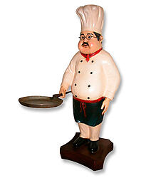 Chef Statue with Skillet Pan
