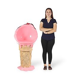 Ice Cream Bar Stool with Strawberry Chocolate Chip and Cherry Top