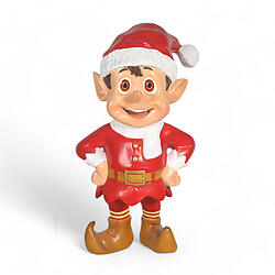 Standing Santa Elf Statue Red 3FT