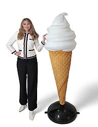 Soft Serve Ice Cream Large Statue Standing Vanilla Flavor 6FT Indoor and Outdoor Display