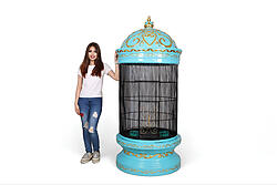 Parrot Birdcage Large Turquoise Palace with Metal Wires 6 FT