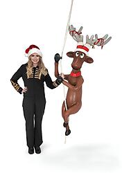 Funny Reindeer Hanging on Rope Christmas Decor 6 FT