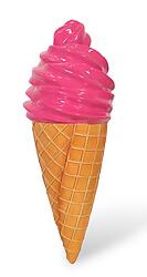 Soft Serve ice cream cone hanging Statue Hot Pink 3FT