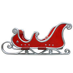 Santa Sleigh Family Size 4 Seater 10 FT Long Red and Silver Trim