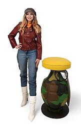 Grenade Bomb Artistic Designer Barstool Army Camo