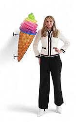 Soft Serve ice cream cone hanging Statue Rainbow 3FT