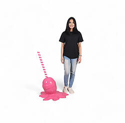 Hot Pink Lollipop Statue Melted Large 3D Sculpture