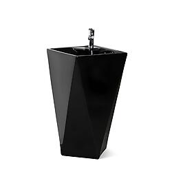Gloss Black Modern Pedestal Sink - Maccione