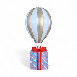 Hot Air Balloon Blue Large with Gift Box Stand 6FT