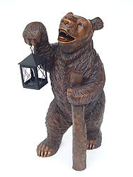 Bear with Functional Lantern Light Statue