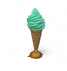 Ice Cream Cone Statue on Stand Soft Serve Mint 3.3 FT