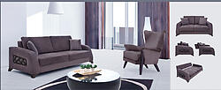 Fabric Sofa Living Room Set - ANGELA