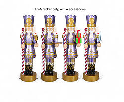 Nutcracker Statue Large Christmas Decor With Multiple Accessories 6.5 FT Pastel Purple