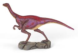 Ornithomimus Dinosaur Life Size Statue Running Away - Magenta Purple 7.7 FT