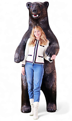 Large American Black Bear Standing Statue