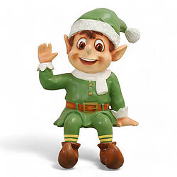 Sitting Santa Elf Statue 3FT