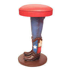 Cowboy Bar Stool in Jeans and Texas Boots