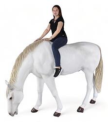 White Horse Life Size Statue Grazing