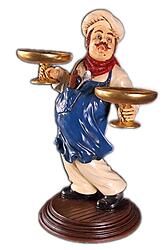 Chef Statue with Serving Tray 2FT