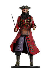 Black Beard Pirate Statue Life Size 6.5 FT