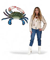 Blue Crab Statue Hanging 3FT