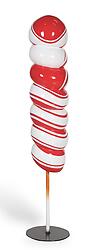 Candy Twist Lollipop Statue 4 FT Large on Stand Red and White