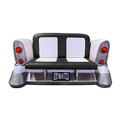 Retro 56 Chevy Car Sofa Black and White