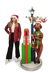 Funny Reindeer with Gifts Lamp Post Christmas Decor 6.8 FT