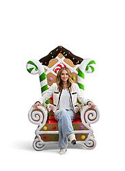 Gingerbread Throne High Back Chair Christmas Santa Seat 5.5 FT
