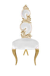Suzette Modern Dining Chair White Velvet and Gold Frame