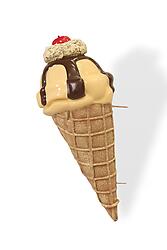 Vanilla and Chocolate Ice Cream Sundae Statue Wall Hanging 3FT
