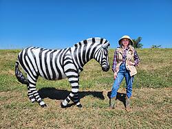 Life Size Walking Zebra Statue