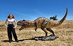 Majungasaurus Dinosaur Life Size Statue Mouth Open 11 FT