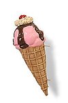 Strawberry and Chocolate Ice Cream Sundae Statue Wall Hanging 3FT