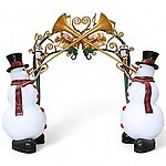 Christmas Snowman with Trumpets Entrance Large 14 FT Wide x 10.6 FT High