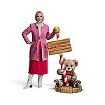 Large Teddy Bear Statue Merry Christmas Sign 4.5 FT