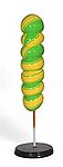 Candy Twist Lollipop Statue 4 FT Large on Stand Green and Yellow