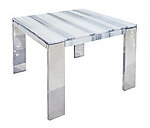 Laterza II Marble End Table - White Lines