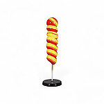 Candy Twist Lollipop Statue 4 FT Large on Stand Red and Yellow