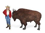 Buffalo Statue Life Size with Fur Museum Quality