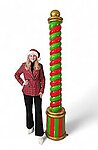 Candy Cane Pillar Statue Large Christmas Decoration Red and Green 8 FT