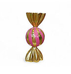 Round Candy Wrapper Statue Large Pink and Gold Leaf 3FT