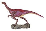 Ornithomimus Dinosaur Life Size Statue Running Away - Magenta Purple 7.7 FT