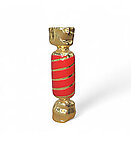 Square Wrapped Candy Statue Large Red and Gold Leaf 3FT